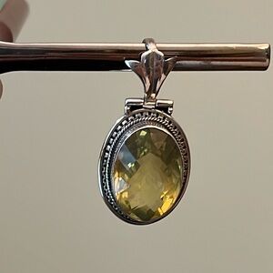 Sterling Silver Green Gemstone Pendant